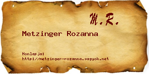 Metzinger Rozanna névjegykártya